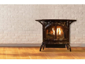 Spirit Stove Cast Iron Vent-Free, Medium Porcelain Black, Propane - AMERICAN HEARTH