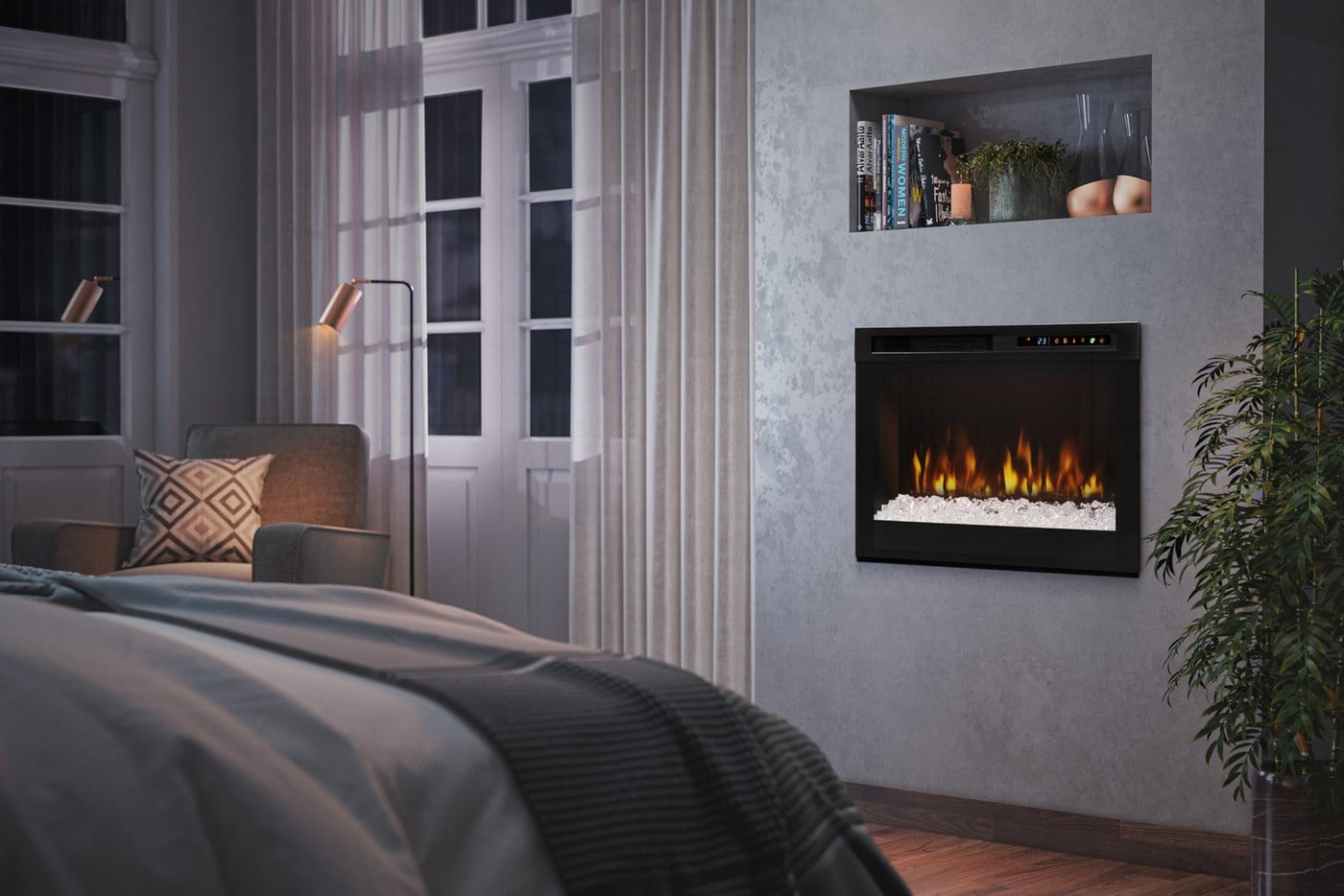 Dimplex Electric Firebox Dimplex - 26" Multi-Fire XHD Electric Firebox with Glass Ember Bed