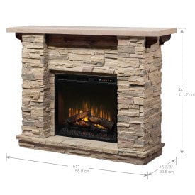 Dimplex Electric Fireplace Mantel Dimplex - Featherston Mantel in stone-look finish with solid wood details - X-DM26-1152LR(mantel only)