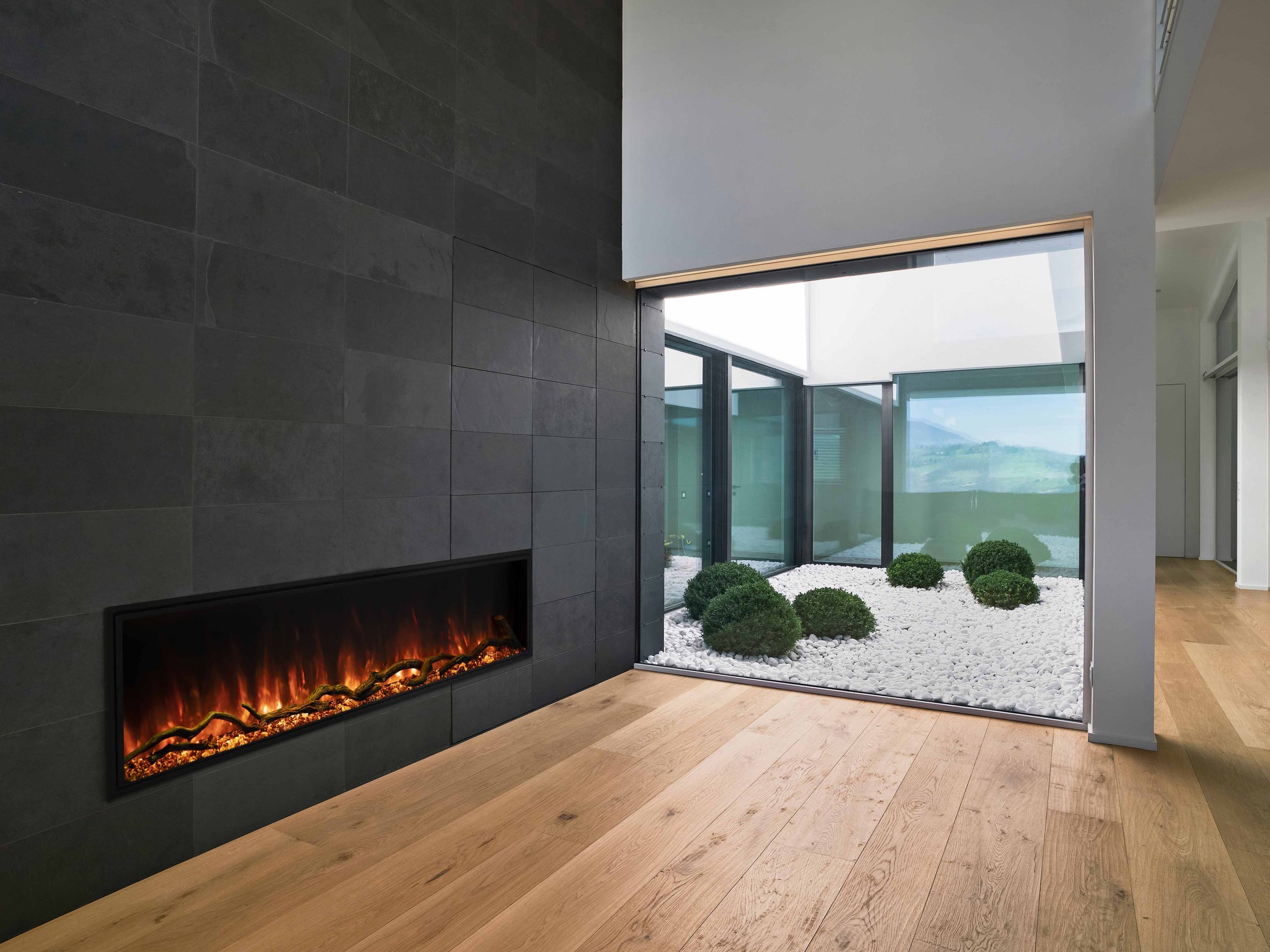 Modern Flames Electric Fireplace ModernFlames - Landscape PRO Slim Built-In Electric Fireplace - App-Based Controls - Premium Media