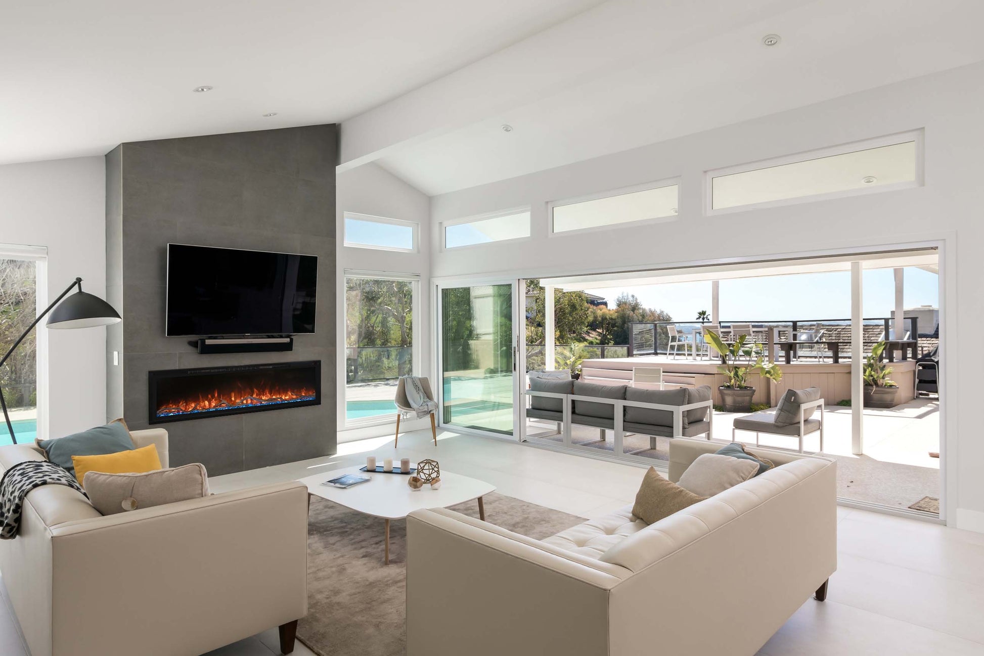 Modern Flames Electric Fireplace ModernFlames - Spectrum Slimline Ultra-Slim Recessed/ Built-in/ Wall Mount Electric Fireplace - Touch Screen Controls - Simplest Installation