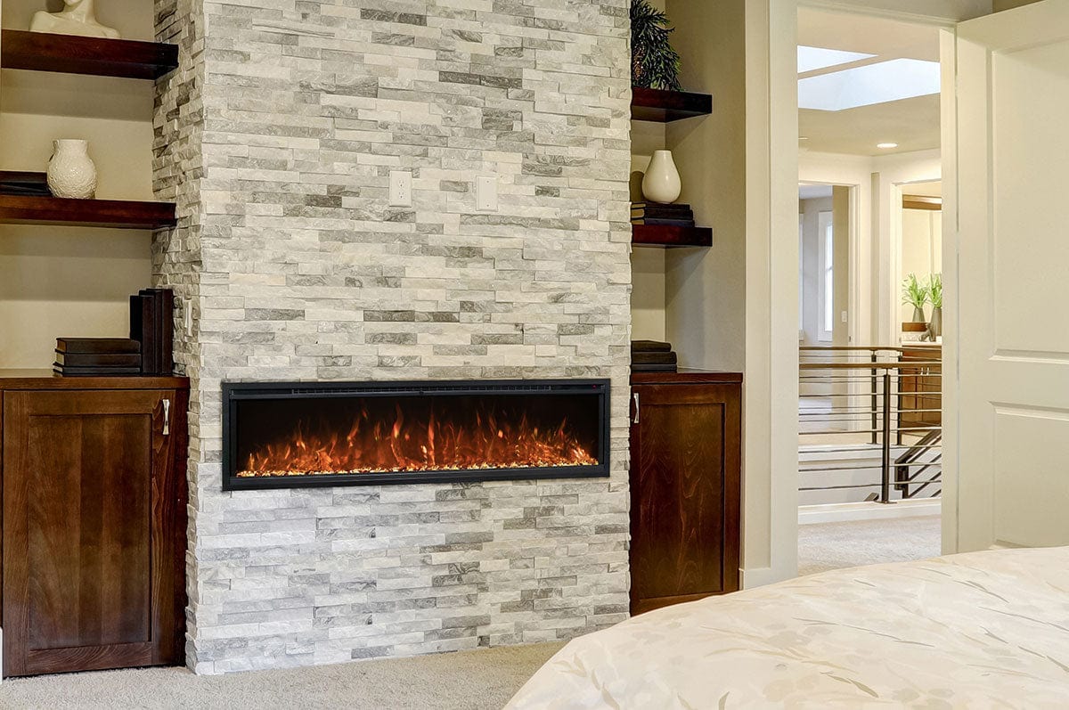 Modern Flames Electric Fireplace ModernFlames - Spectrum Slimline Ultra-Slim Recessed/ Built-in/ Wall Mount Electric Fireplace - Touch Screen Controls - Simplest Installation