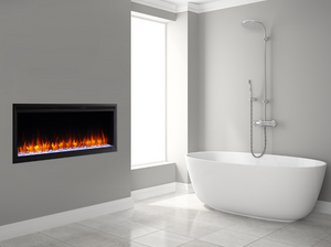 Allusion Platinum - Elevate Your Space with the 50" Recessed Linear Electric Fireplace - SF-ALLP50-BK - SIMPLIFIRE