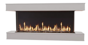 The Orion Multi 76" Studio Suite - Elevate Your Space with a Floating Mantel Set - MODERN FLAMES